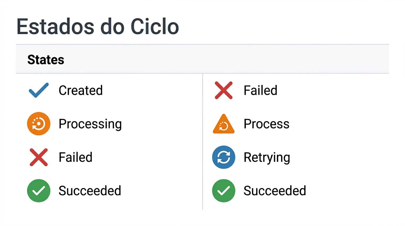 Estados do ciclo de entrega CI/CD
