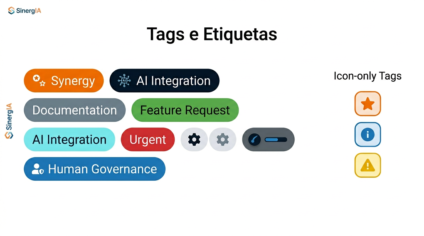 Tags e categorias de histórias do ESP